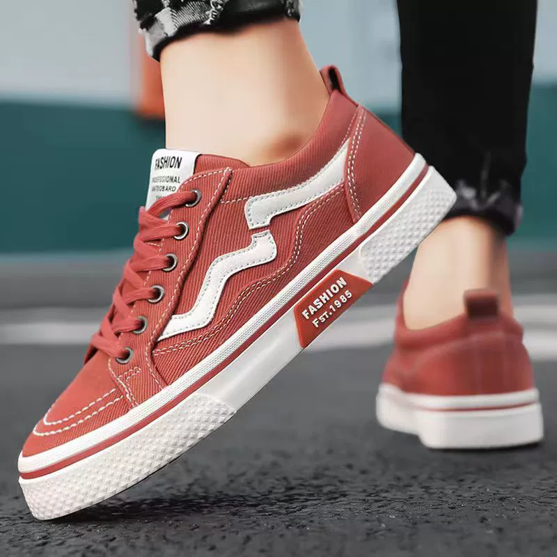 Tênis Casuais Vermelhos Respiráveis de Verão de Lona para Homem 2026 Antiderrapantes Esportivos Leves · MOHE China shoe factory