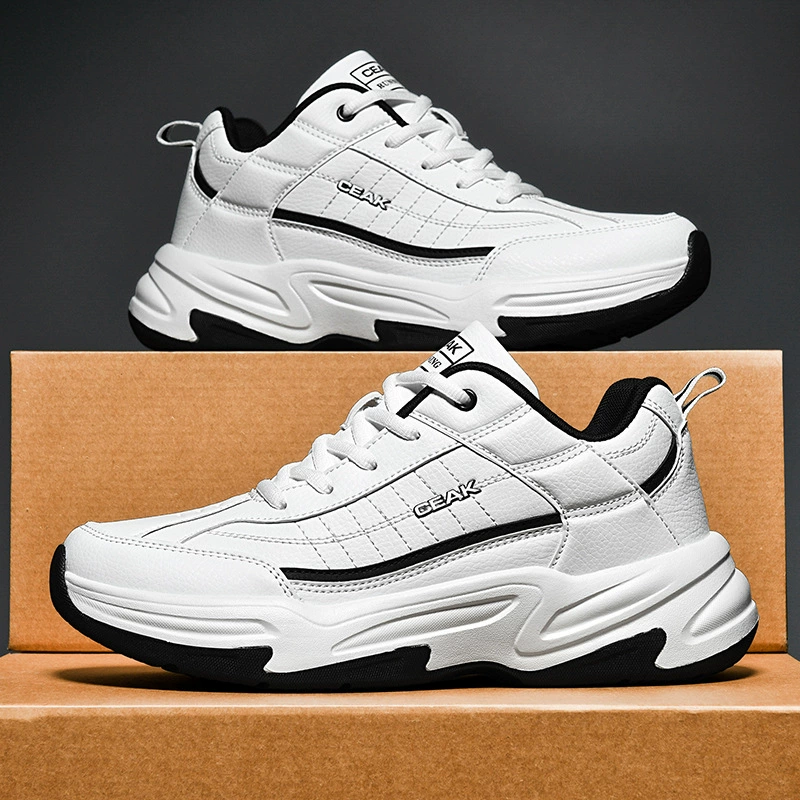 Tênis de Pai Masculinos Inverno Plus Size 48 Pretos Antiderrapantes Impermeáveis Solado Grosso Corrida Casuais