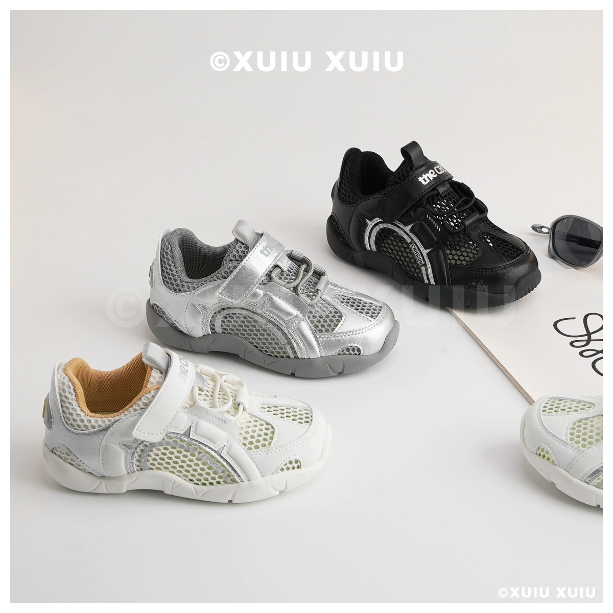 XSHX Thin Sole Future Style Baskets de skate pour enfants, mesh pour garçons et filles printemps été