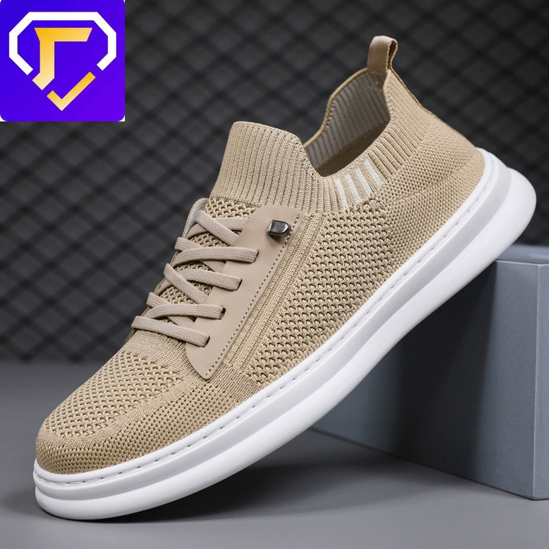 Herren Sommer-Mesh-Atmungsaktive Schuhe, neue dünne Flyknit-Slip-On-Casual-Sportschuhe