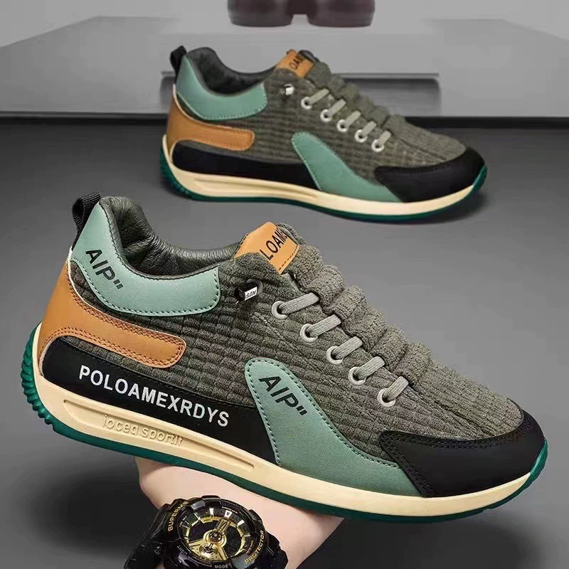 Herren 2025 neue Cord modische warme Freizeitsneaker, Herbst Winter Slip-On Agility-Schuhe