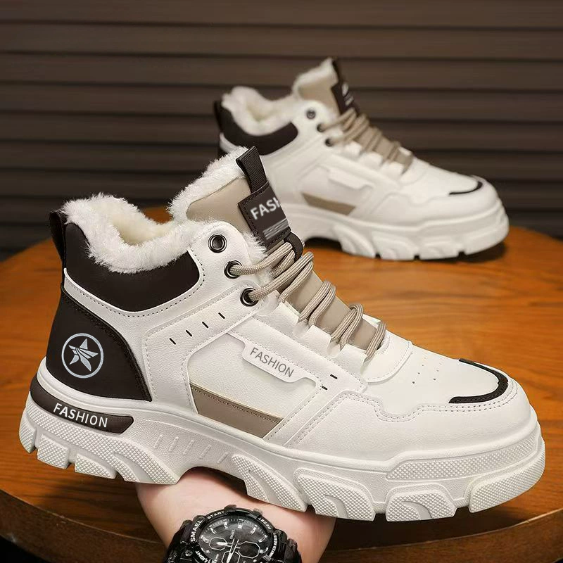 Martin Boots 2026 New Winter Work Shoes Men's Warm Lined Thick Cotton Boots Snow Boots High Top