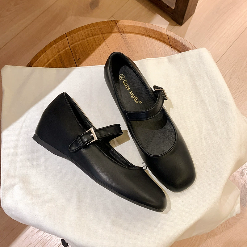 Bailarinas de Plataforma 5cm para Mujer, Mary Jane Vintage con Tira y Puntera Cuadrada Verano