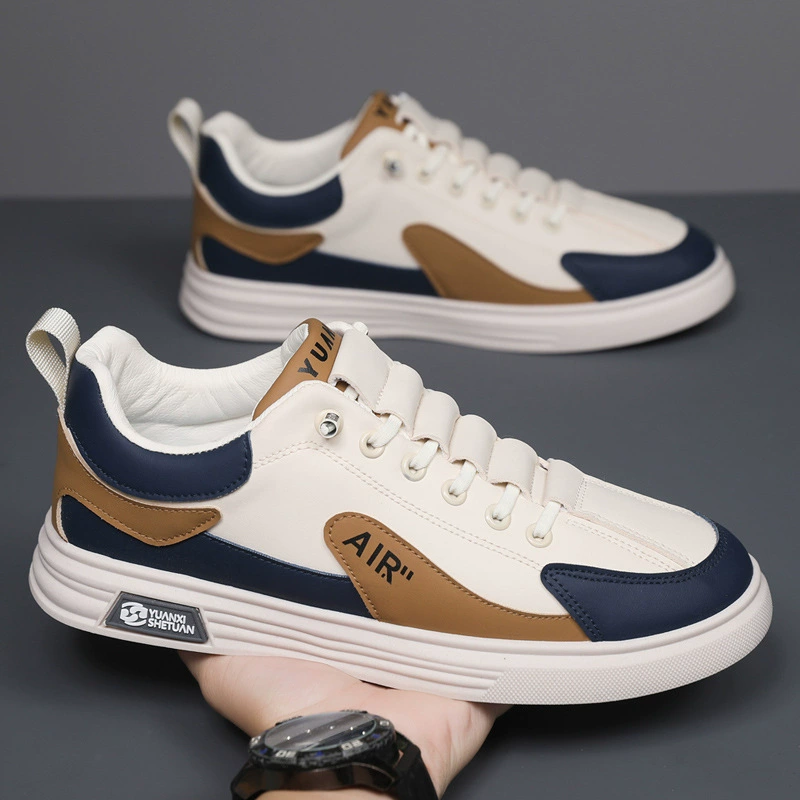 Men's Breathable Casual White Board Shoes, Slip-On Work Sneakers Spring/Autumn