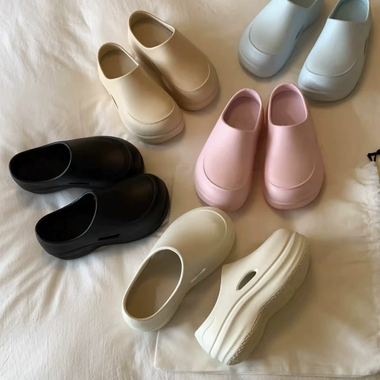 Dicke Sohle Mules für Damen Sommer 2025, lässige Clog-Sandalen mit weicher Sohle Cloud