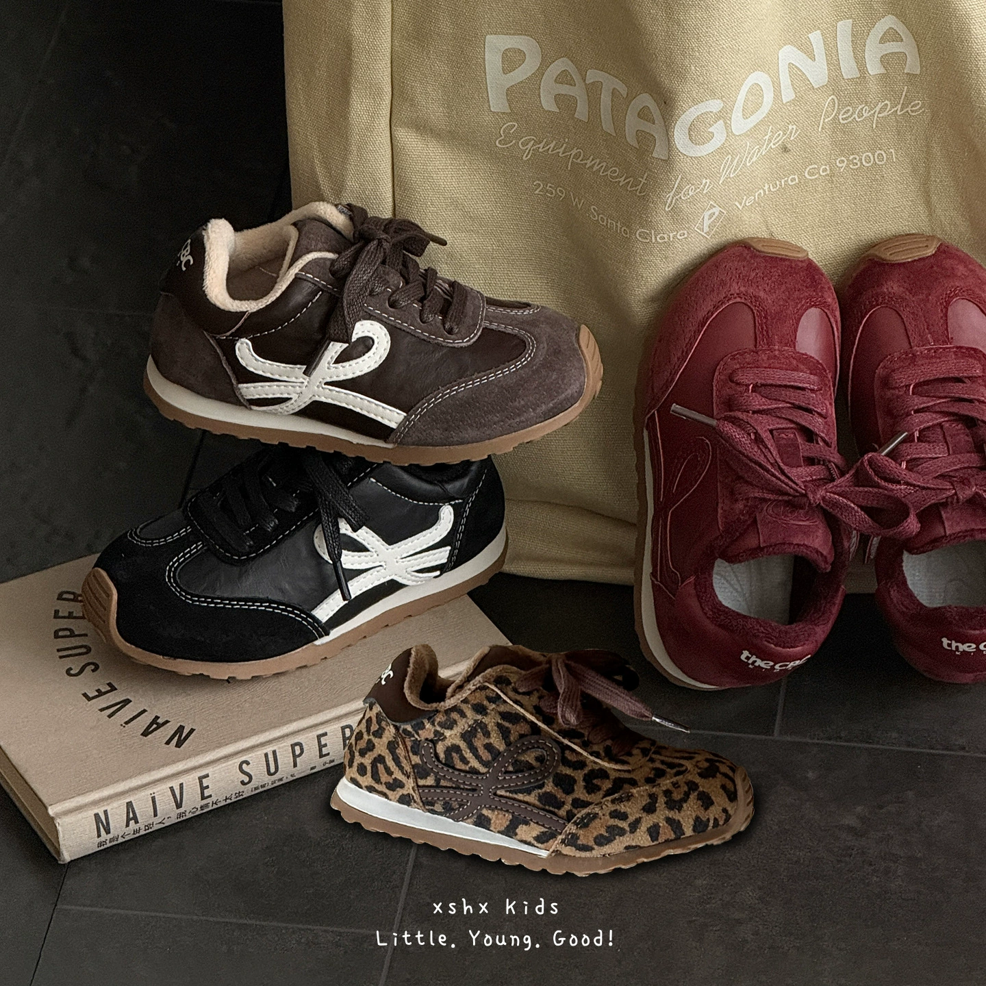XSHX Kinder Retro Sport Schuhe, Unisex, Herbst Winter, Dünne Sohle, Klett, Leder · MOHE China shoe factory