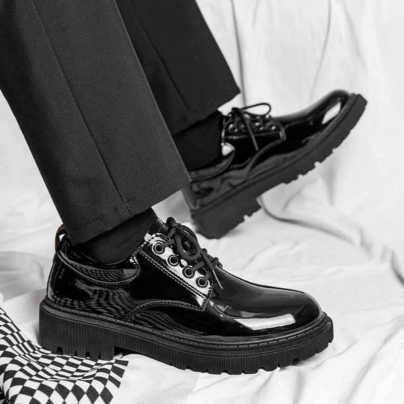 Botas Martin Masculino Primavera Estilo Britânico Formal Casamento Noivo Couro Preto