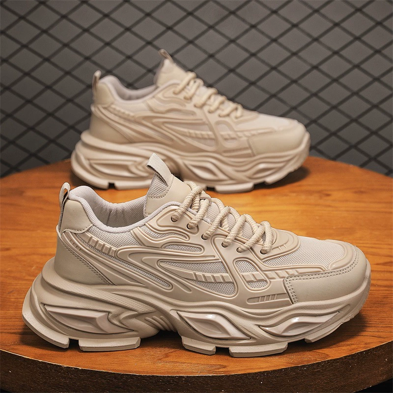 Men's Summer Breathable Mesh Running Shoes Thick Sole Casual Sneakers 2026