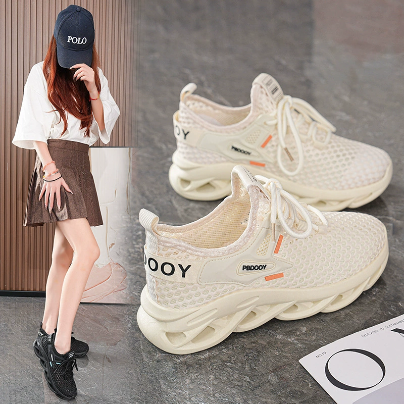 Zapatillas de Verano para Mujer Transpirables de Malla Hueca Suela Gruesa Coreana Casual Running Dad