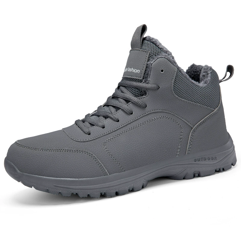 Cross-Border Large Size Men's Winter Boots, Fleece-Lined, Waterproof, Warm, Casual