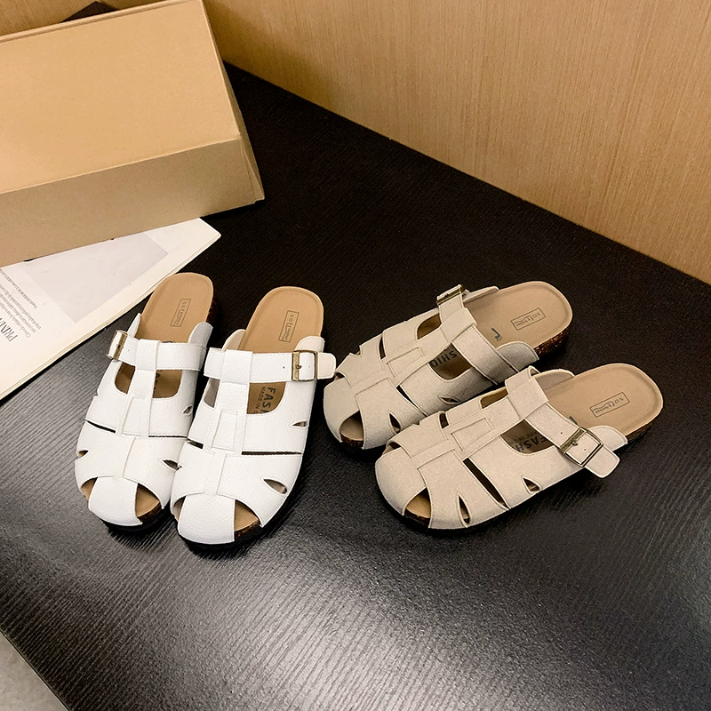Sandales Tendance Creuses Birkenstock Bout Fermé pour Femme, Extérieur Été
