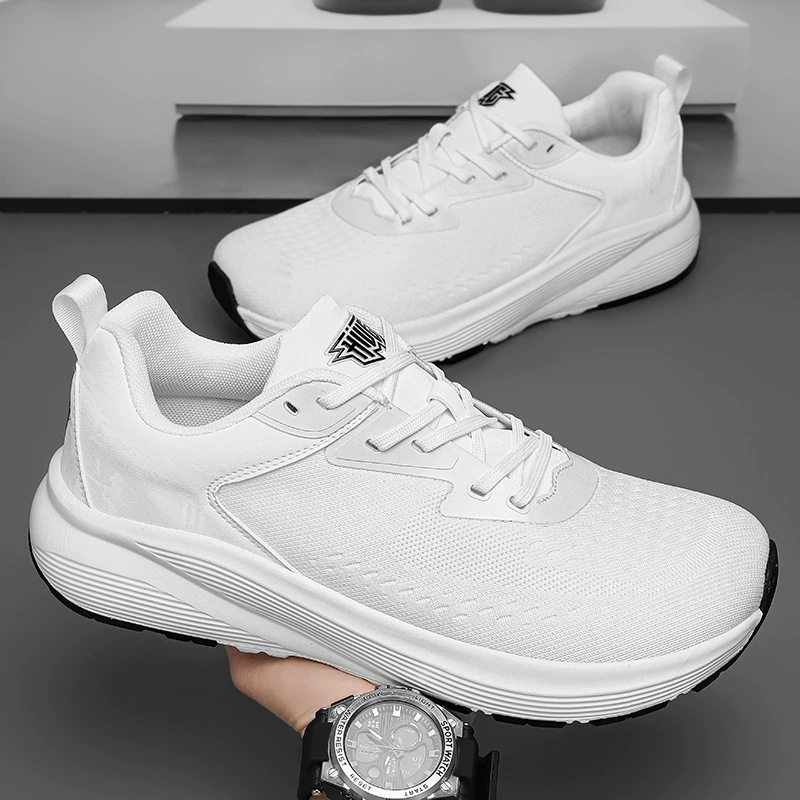 Herrenschuhe mit breitem Zehenbereich, sommerliche atmungsaktive Mesh-Strick-Casual-Sneaker mit weicher Sohle