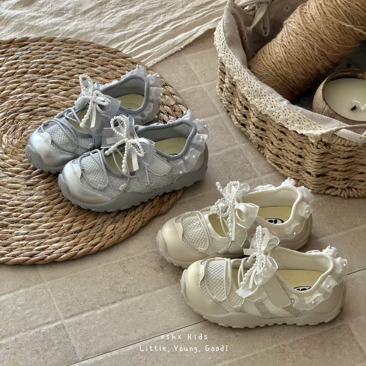 XSHX Chaussures de style ballet pour filles, mesh respirant, semelle en caoutchouc antidérapante, velcro · MOHE China shoe factory