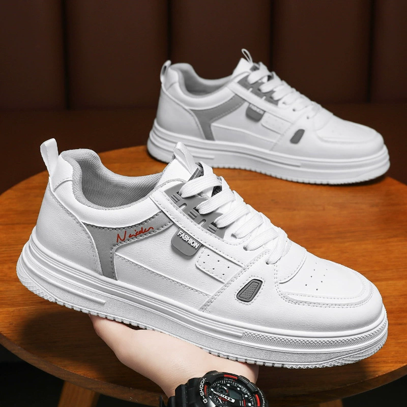 Tênis Branco Respirável Masculino Primavera Solado Grosso Casual Board Shoes Trendy