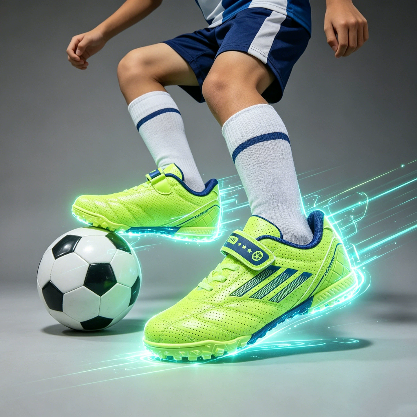 Novo Meninas TF Cravos Velcro Tênis de Futebol Infantil Ensino Fundamental Jogo Treino Chuteiras