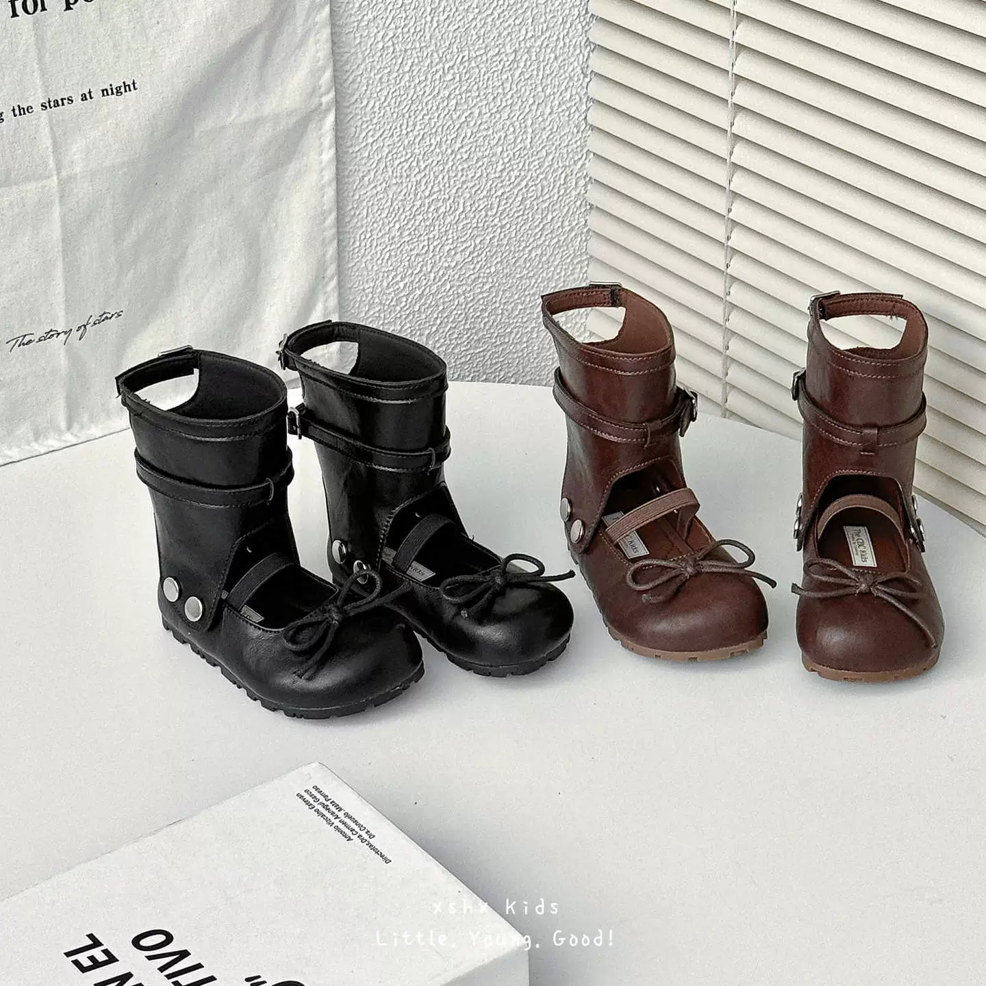 XSHX Bottes Longues Deux Voies Filles Automne Détachable Ballet Mary Jane Bottes Fumée Rétro
