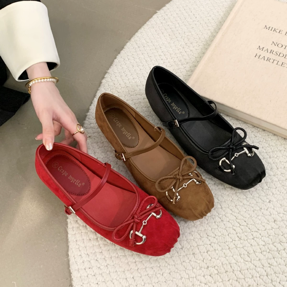 Nouvelles chaussures Mary Jane à nœud, style français pour femme