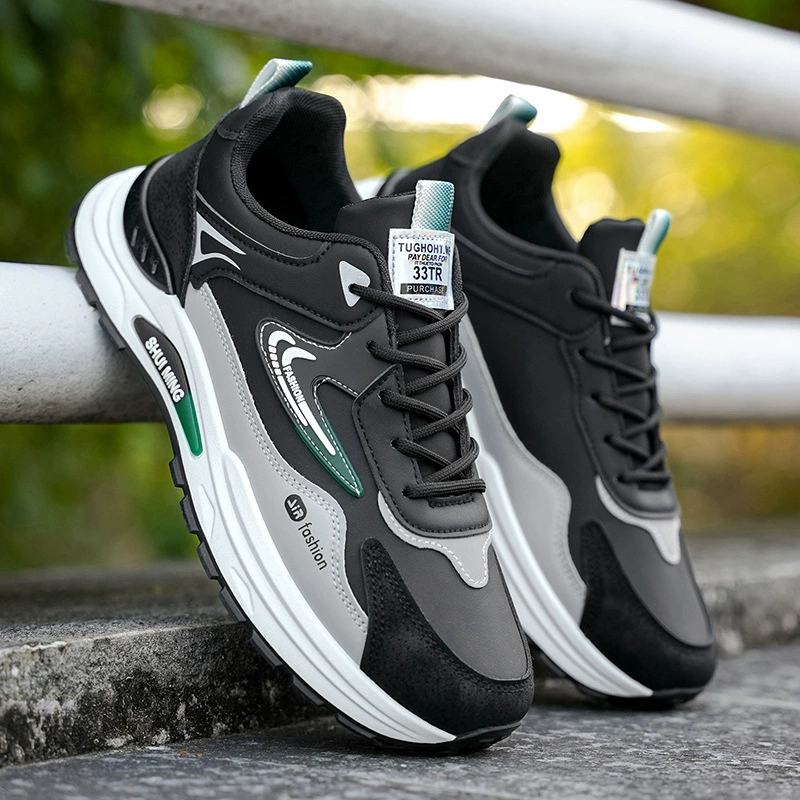 Men's Spring 2026 Leather Waterproof Casual Running Sport Shoes Fashion Dad Sneakers