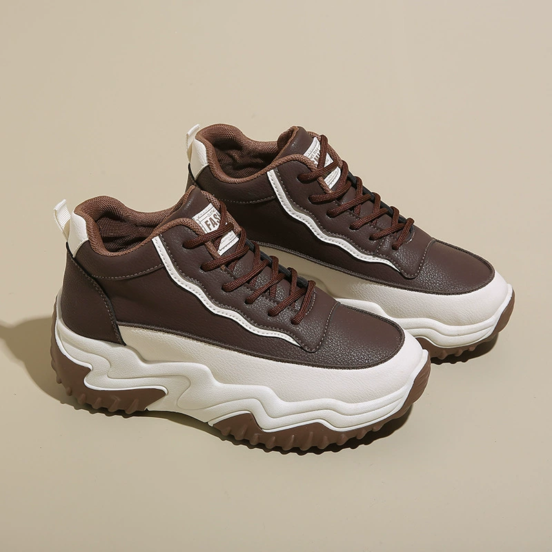 Chaussures montantes automne 2024 pour femme, style coréen, semelle épaisse, baskets papa