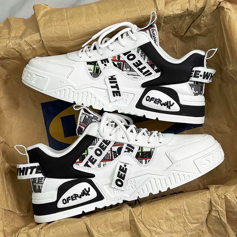 Chaussures de skate homme hiver 2026 blanches chunky, baskets décontractées respirantes, design tendance · MOHE China shoe factory