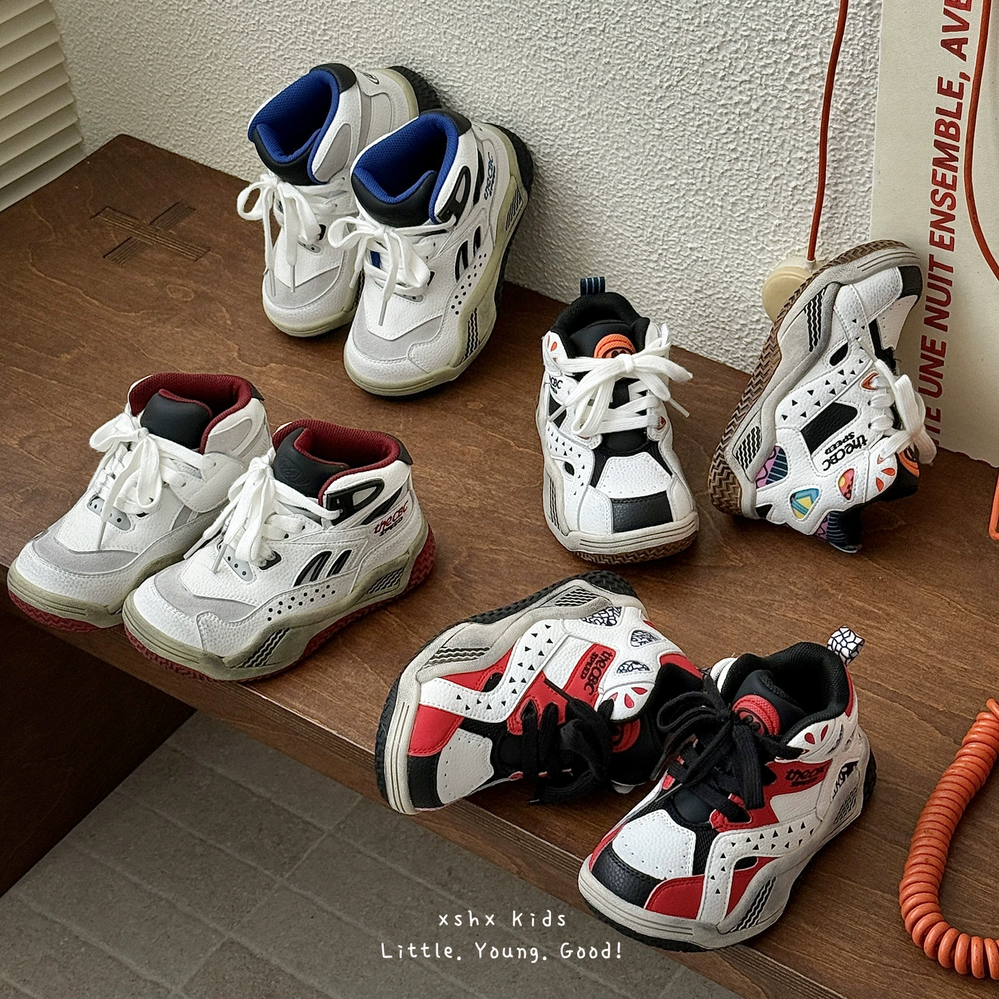 XSHX Chaussures basket rétro pour enfants garçons filles tige haute hiver fonction antidérapant semelle caoutchouc · MOHE China shoe factory