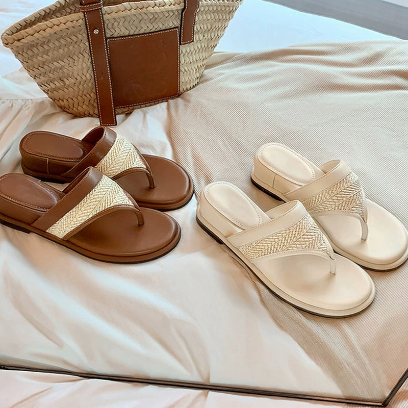 Chanclas con Cuña de 6cm y Flecos con Cierre para Mujer Verano 2026 Nuevo, Aumento de Altura
