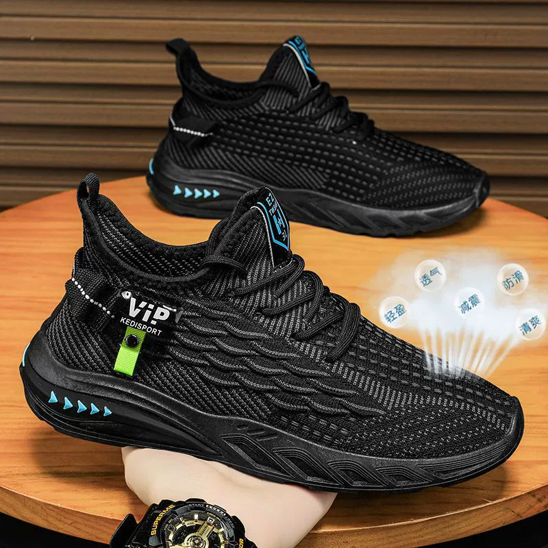 Zapatos Deportivos de Punto para Hombre Invierno Nuevos Casuales Transpirables Ligeros de Trabajo de Malla