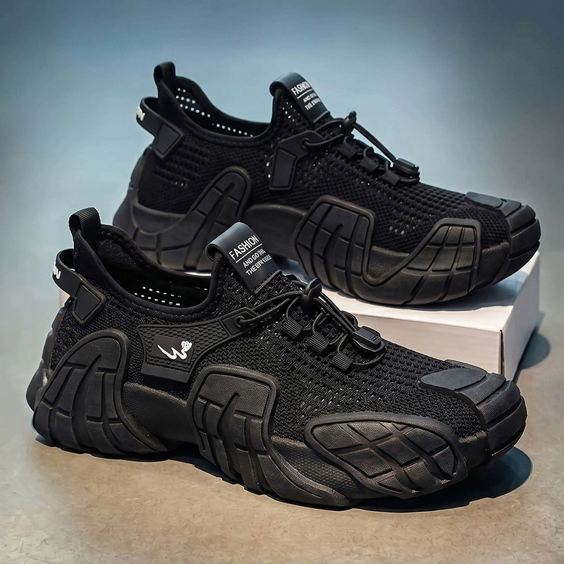 Herren 2026 Sommer dünnes Mesh atmungsaktive lässige Laufschuhe dicke Sohle Yeezy-Stil · MOHE China shoe factory