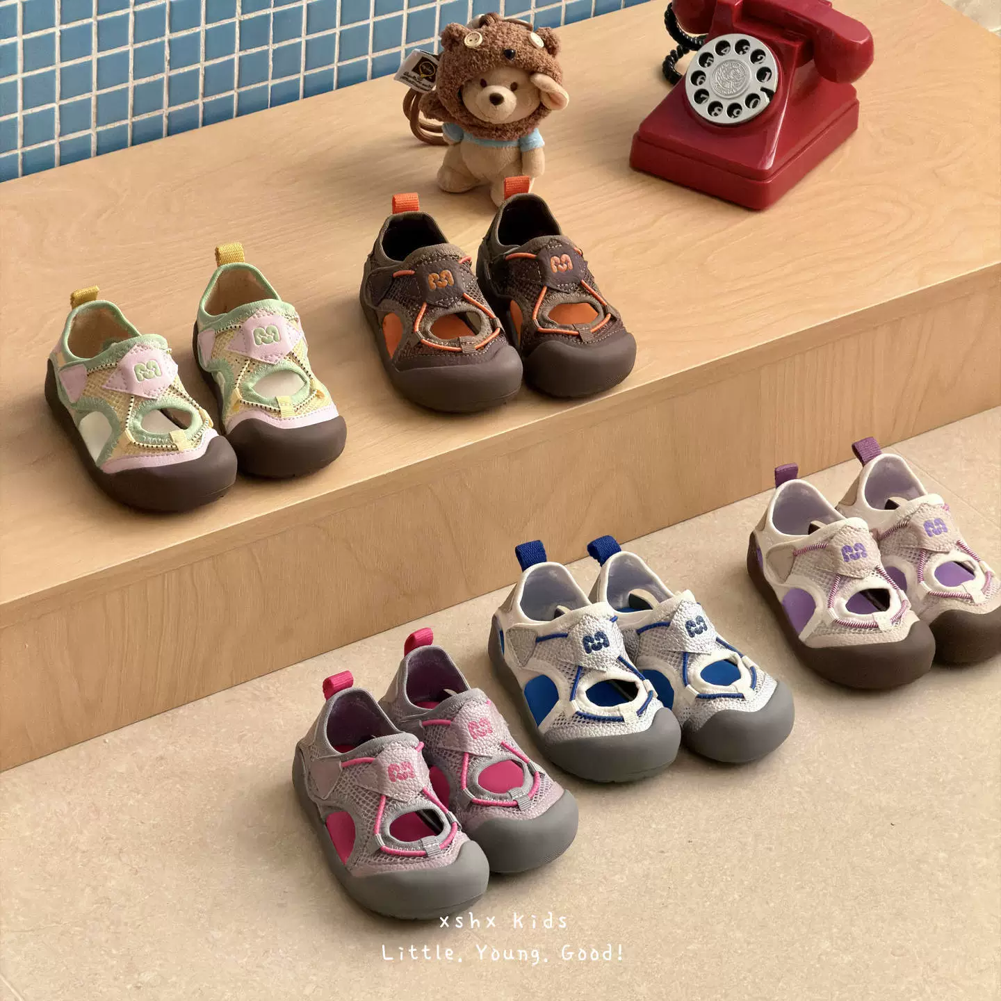 XSHX Sandales de sport rétro pour enfants, mesh Ice Feel, velcro, embout protecteur, été · MOHE China shoe factory