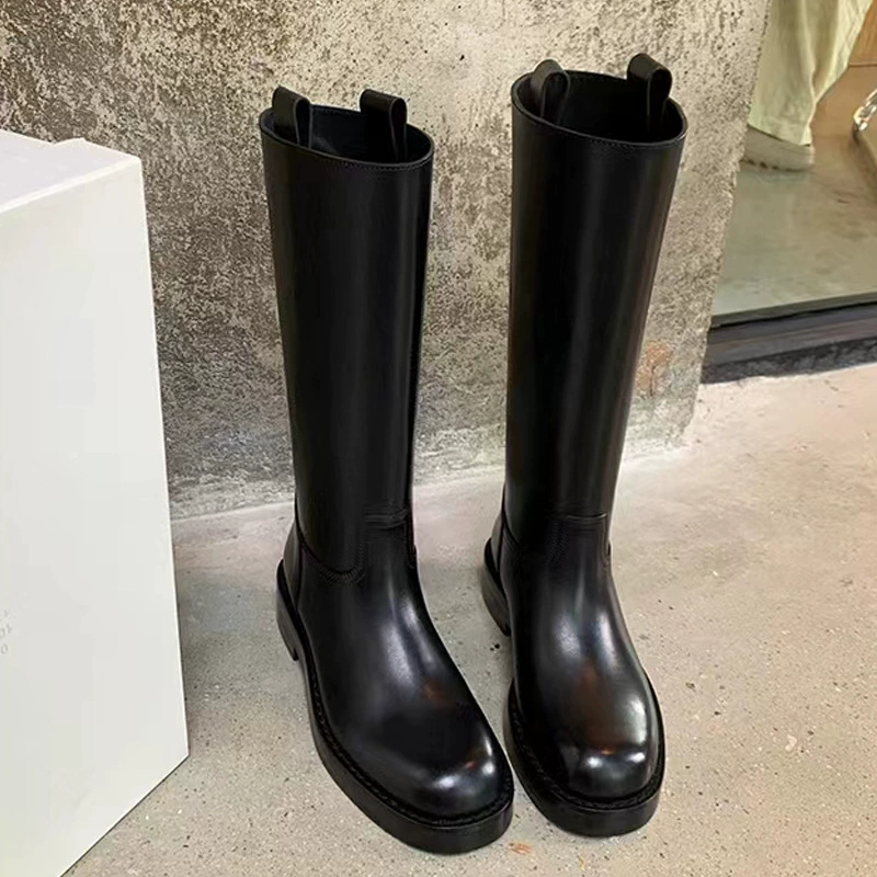 Nouvelles bottes longues à plateforme droite automne-hiver, montantes, fines, hauteur augmentée, pour femmes petites