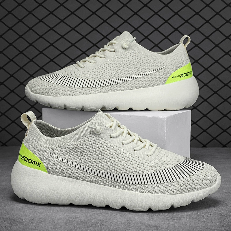Zapatos Deportivos Tejidos Transfronterizos, Cuatro Estaciones, Unisex, Cordones, Transpirables, Antideslizantes