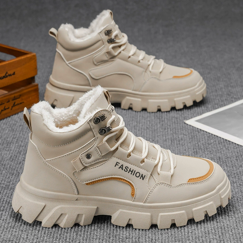 Invierno Nuevas Botas Martin para hombre Trabajo Botas cortas Noreste Exteriores Caña alta Senderismo Forradas en vellón Botas de nieve