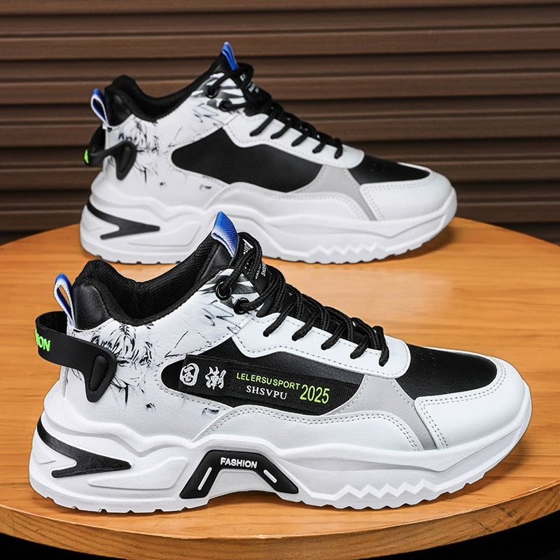 Tênis de Corrida Adolescente Masculinos 2026 Primavera Sola Grossa Aumento de Altura Tênis Dad Cano Médio · MOHE China shoe factory