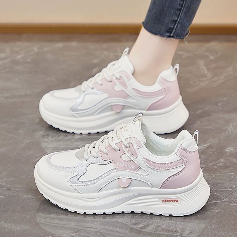 Damen Chunky Sneaker 2026 Frühling, koreanische dicke Sohle weiche Sohle weiß · MOHE China shoe factory