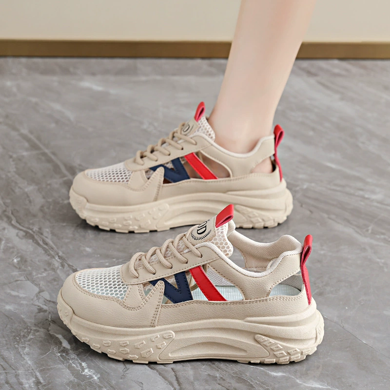 Sneakers chunky ajourées femme été 2026, mesh respirant sandales étudiant décontractées · MOHE China shoe factory