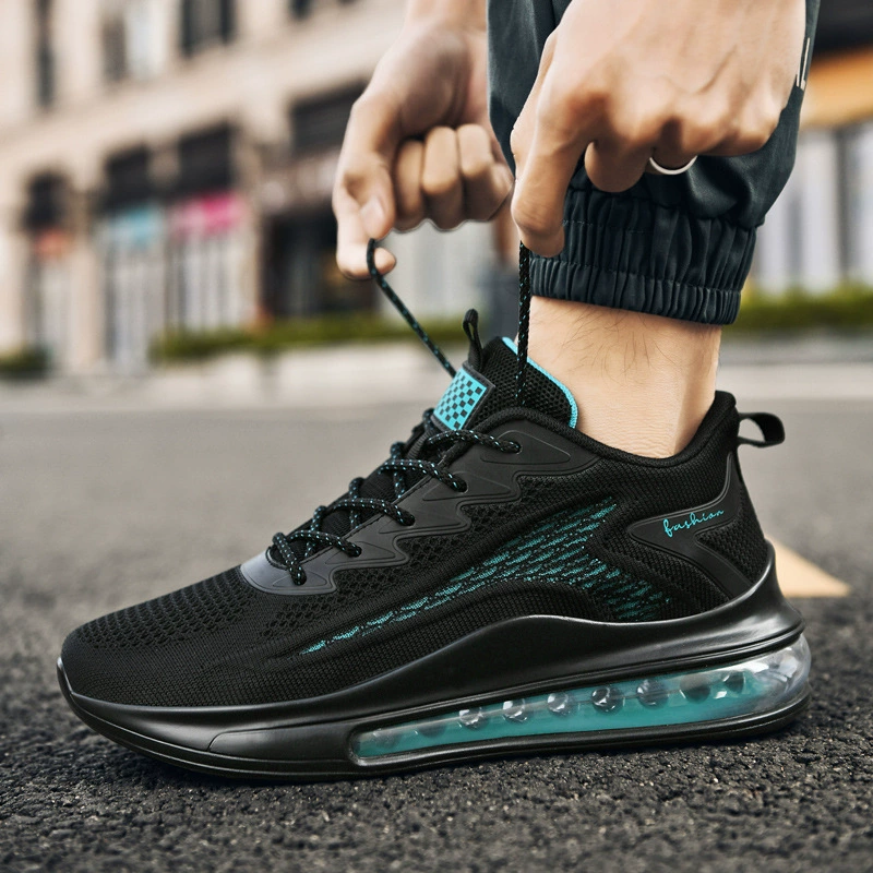 Plus Size 48 Running Shoes New Ultra-Light Breathable Cushion Air Sole Knitted Men's Sneakers