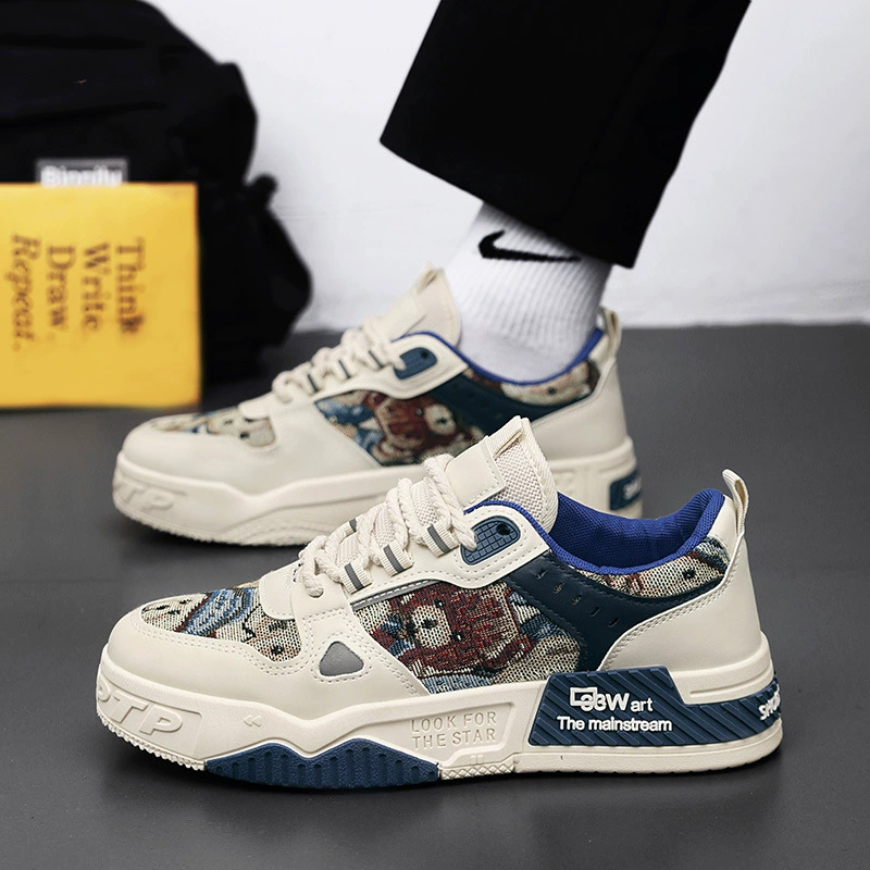 Chaussures de skate homme hiver en toile respirantes, baskets décontractées montantes chunky pour ados · MOHE China shoe factory