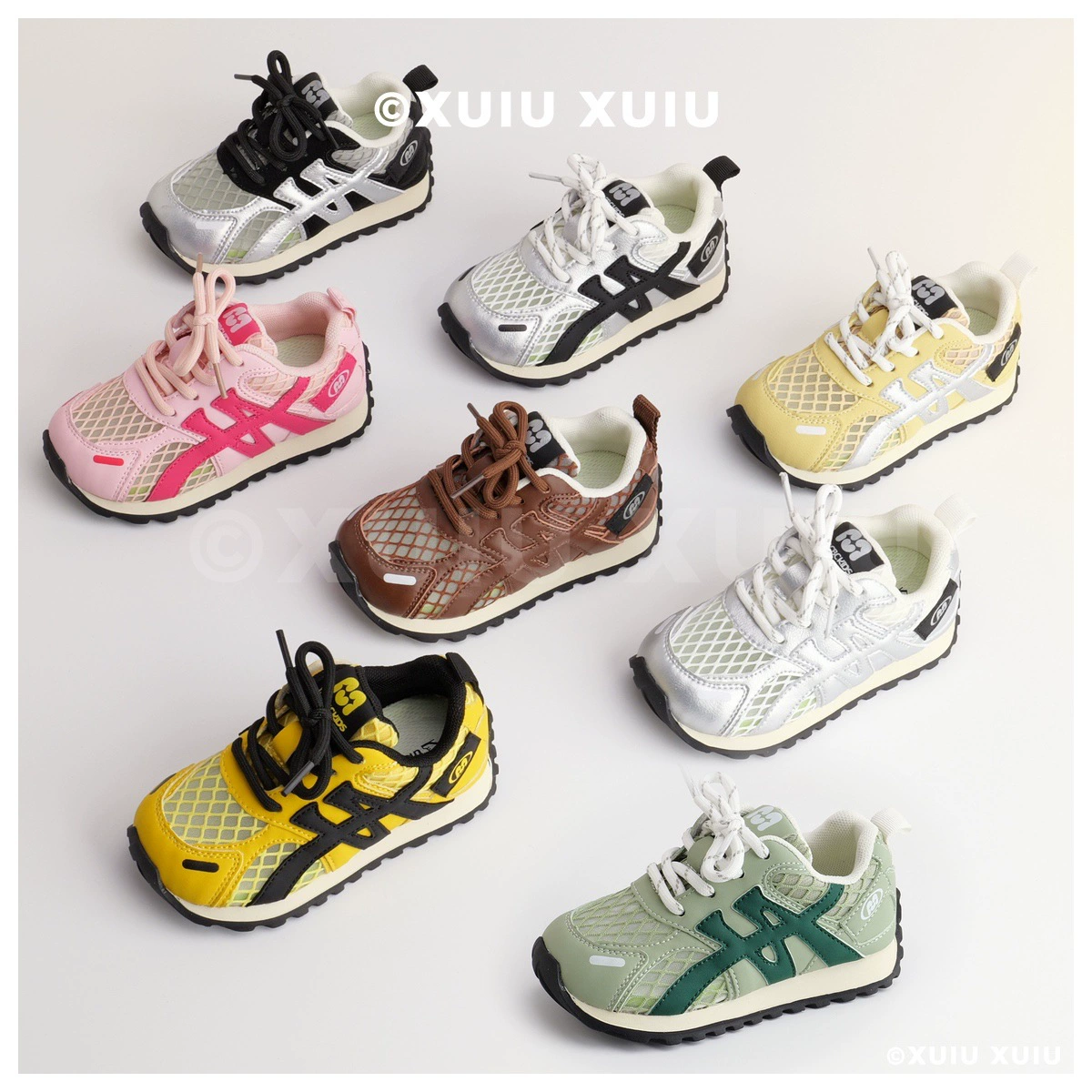 XUIU Baskets rétro pour enfants, mesh respirant pour garçons et filles été printemps