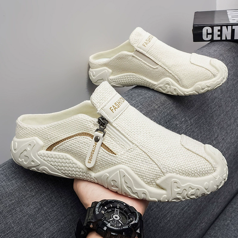 حذاء رجالي صيفي قماشي جيد التهوية مضاد للانزلاق بدون رباط للقيادة موكاسين كاجوال · MOHE China shoe factory