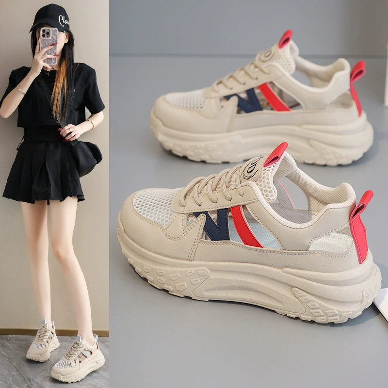 Sneakers chunky ajourées femme été, mesh respirant sandales étudiant décontractées · MOHE China shoe factory