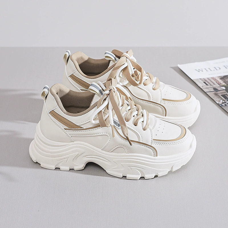 Chaussures de sport chunky femme style coréen 2024 automne, semelle épaisse, running Q8825