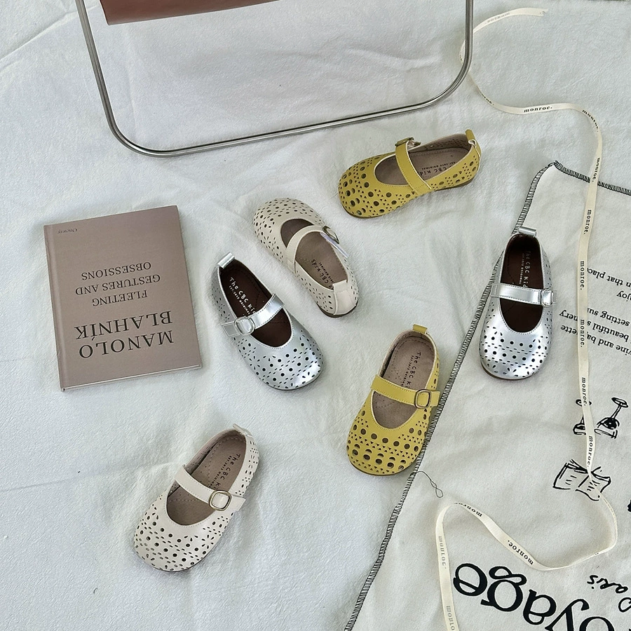 XSHX Quicken Sandales princesse découpées respirantes pour filles, semelle souple, scratch, talon enveloppant printemps été