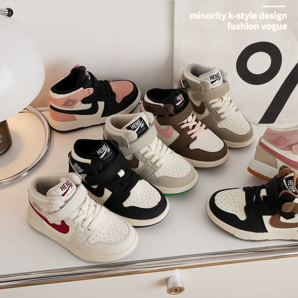 Ins Style Amerikanische Sport Kinder Basketballschuhe für Jungen und Mädchen, hoher Schaft, Winter · MOHE China shoe factory
