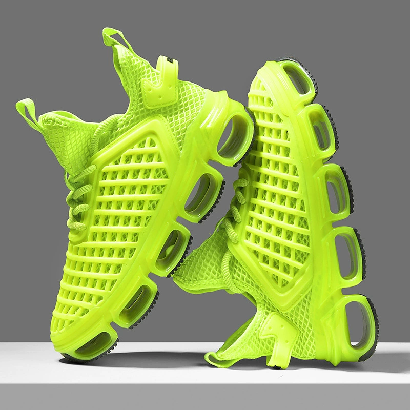 Nouvelles chaussures de sport en tricot respirant pour hommes, grandes tailles, mesh, montantes, course