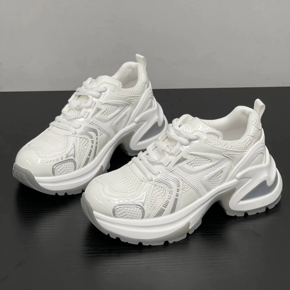 Europeos Nuevos París Suela Gruesa Transpirables Elevados Zapatos Papá Mujer 2025 Primavera Verano Malla Casual Deportivos