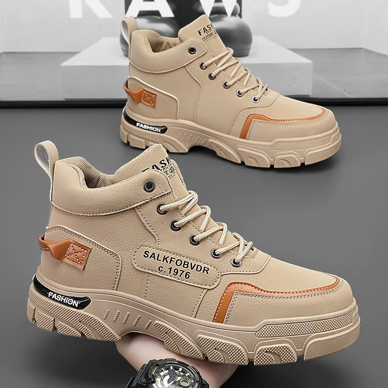 Sapatos Masculinos 2025 Outono Segurança Trabalho Impermeável Antiderrapante Resistente ao Desgaste Esportivos Casuais Trabalho Martin Fashion