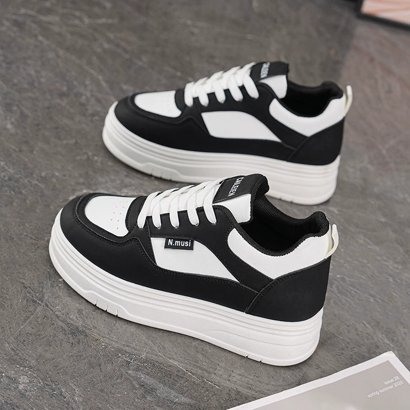 Zapatos Blancos Transpirables Otoño Mujer Coreanos Suela Gruesa Aumento de Altura Deportivos Casual Plataforma tipo Dad