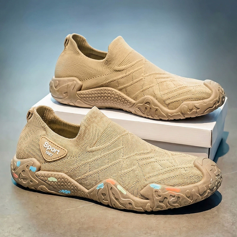 Zapatos slip-on de lona transpirables casuales para hombre verano 2026, tipo calcetín, para estudiantes