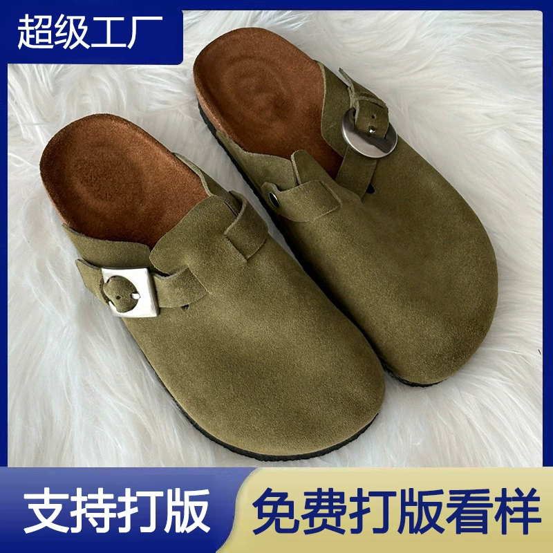 Mules clog hebilla asimétrica 2025 otoño vintage mujer slip on suela gruesa