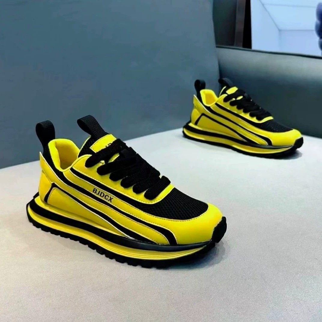 2026 New Spring Men's Mesh Breathable Trendy Casual Sports Shoes Thick Sole Dad Shoes